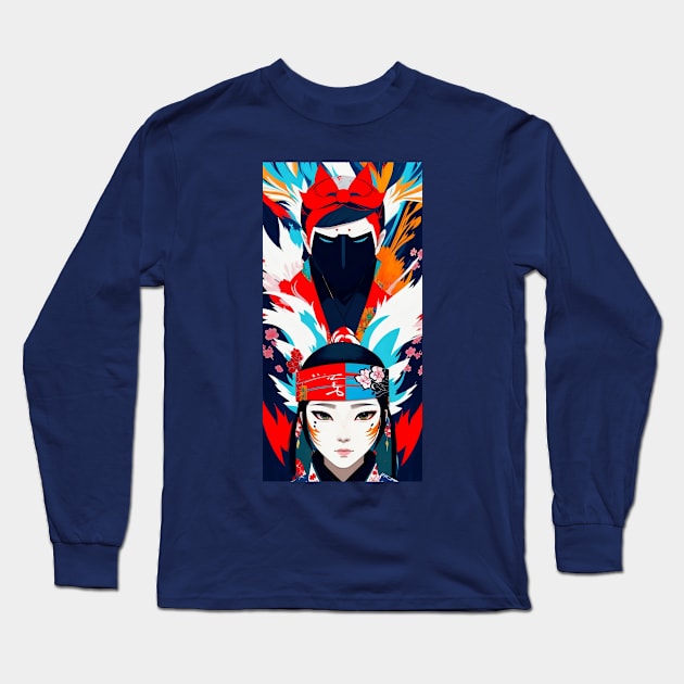 The Warrior and the Spirit Long Sleeve T-Shirt by 7